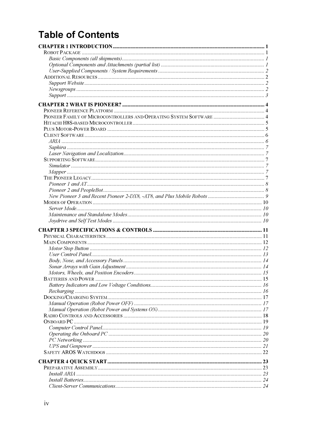 Pioneer 3TM, 2TM manual Table of Contents 