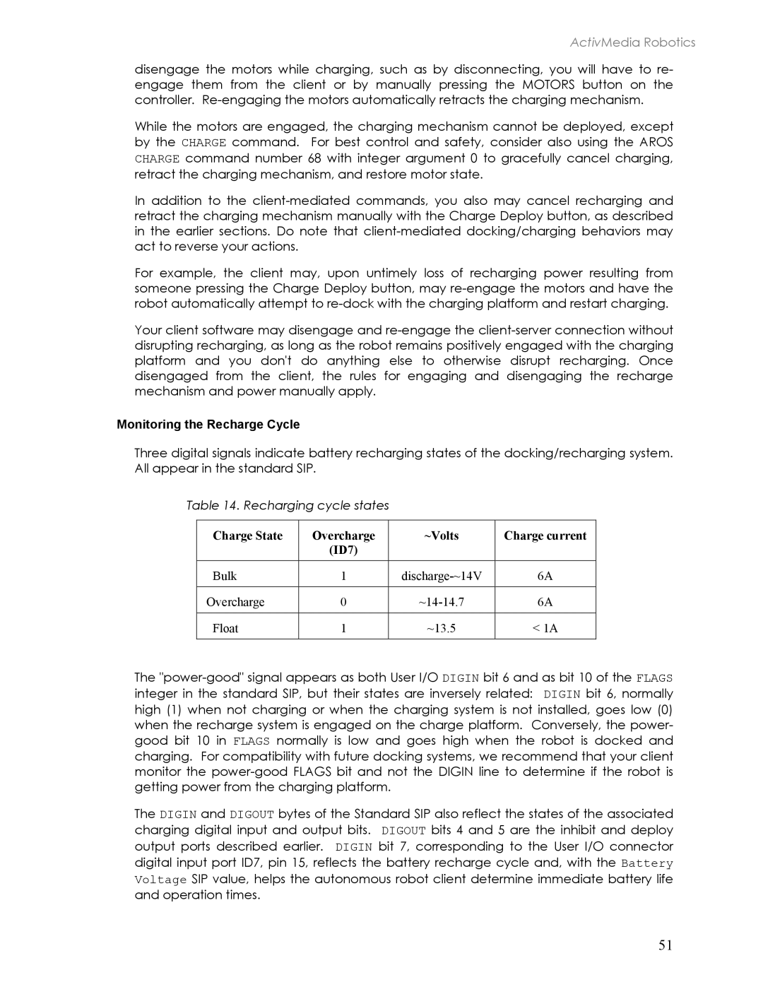 Pioneer 2TM, 3TM manual Monitoring the Recharge Cycle, Charge State Overcharge ~Volts Charge current ID7 