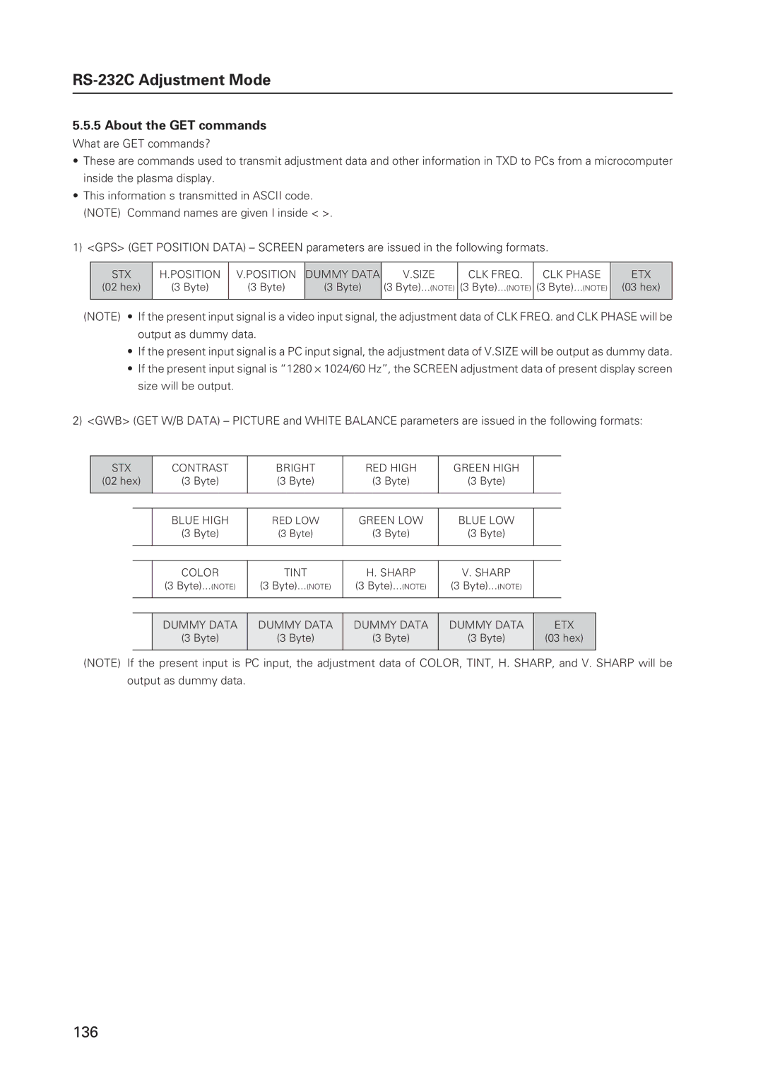 Pioneer 502MX technical manual About the GET commands 