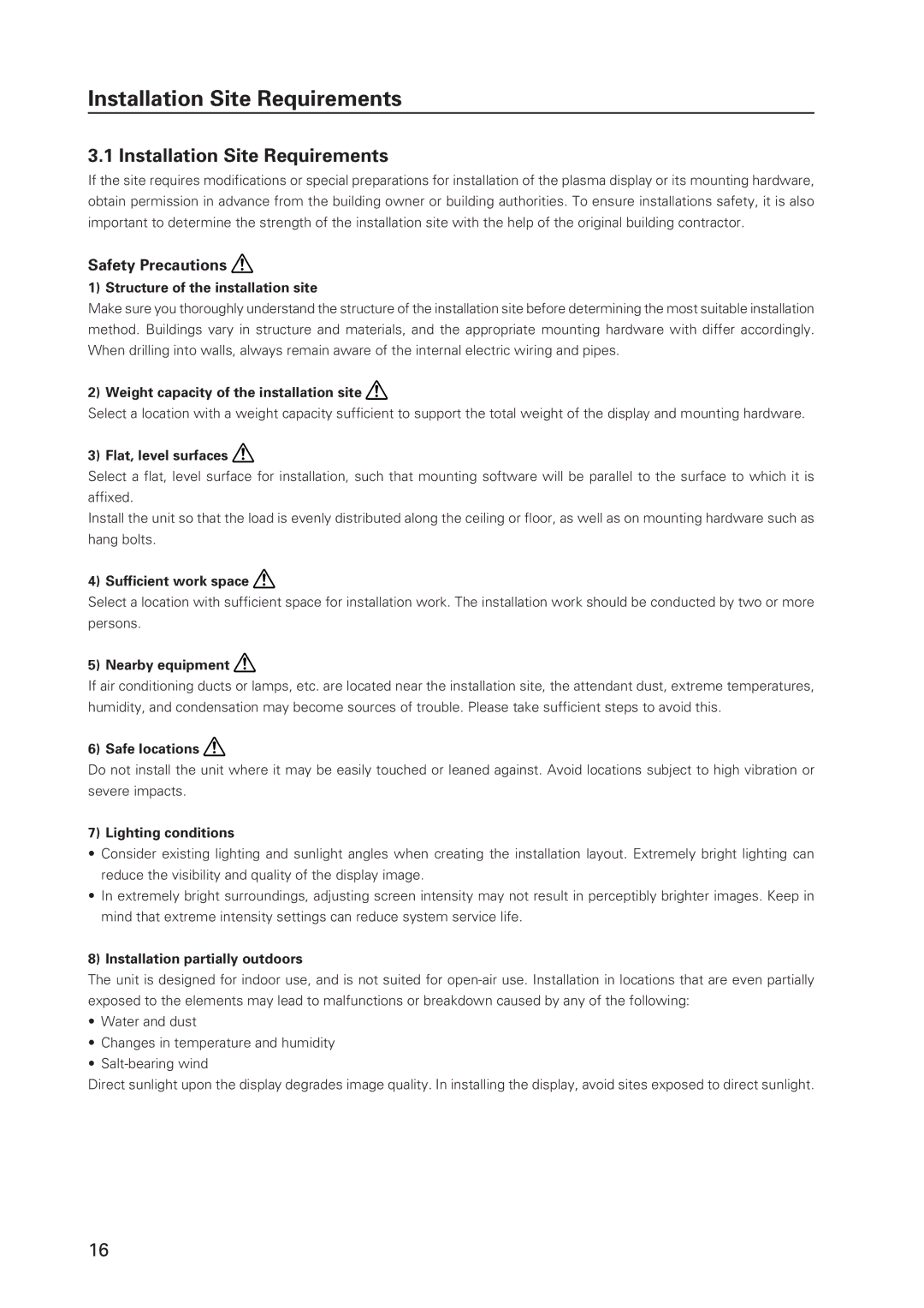 Pioneer 502MX technical manual Installation Site Requirements, Safety Precautions 