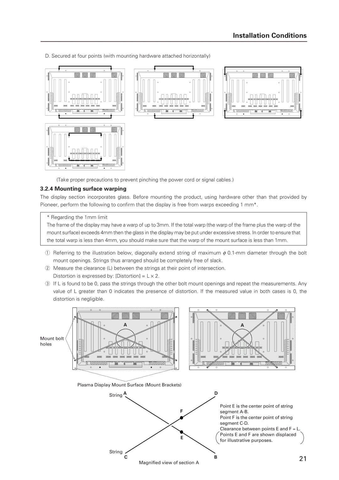 Pioneer 502MX technical manual Mounting surface warping 