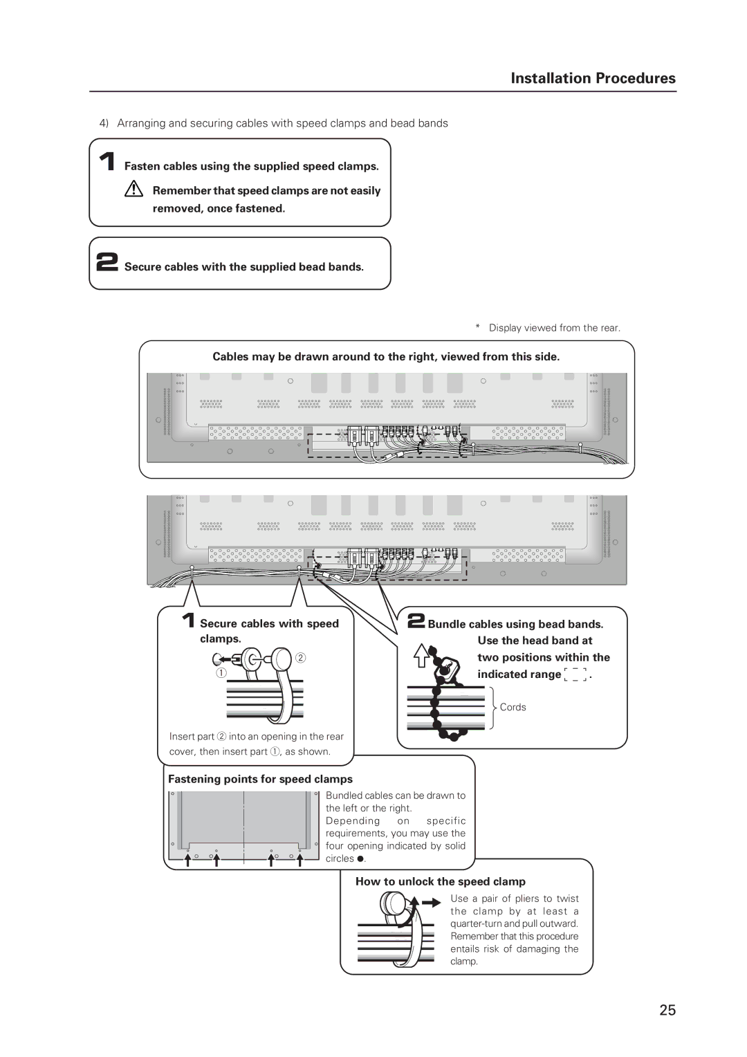 Pioneer 502MX technical manual Fastening points for speed clamps, How to unlock the speed clamp 