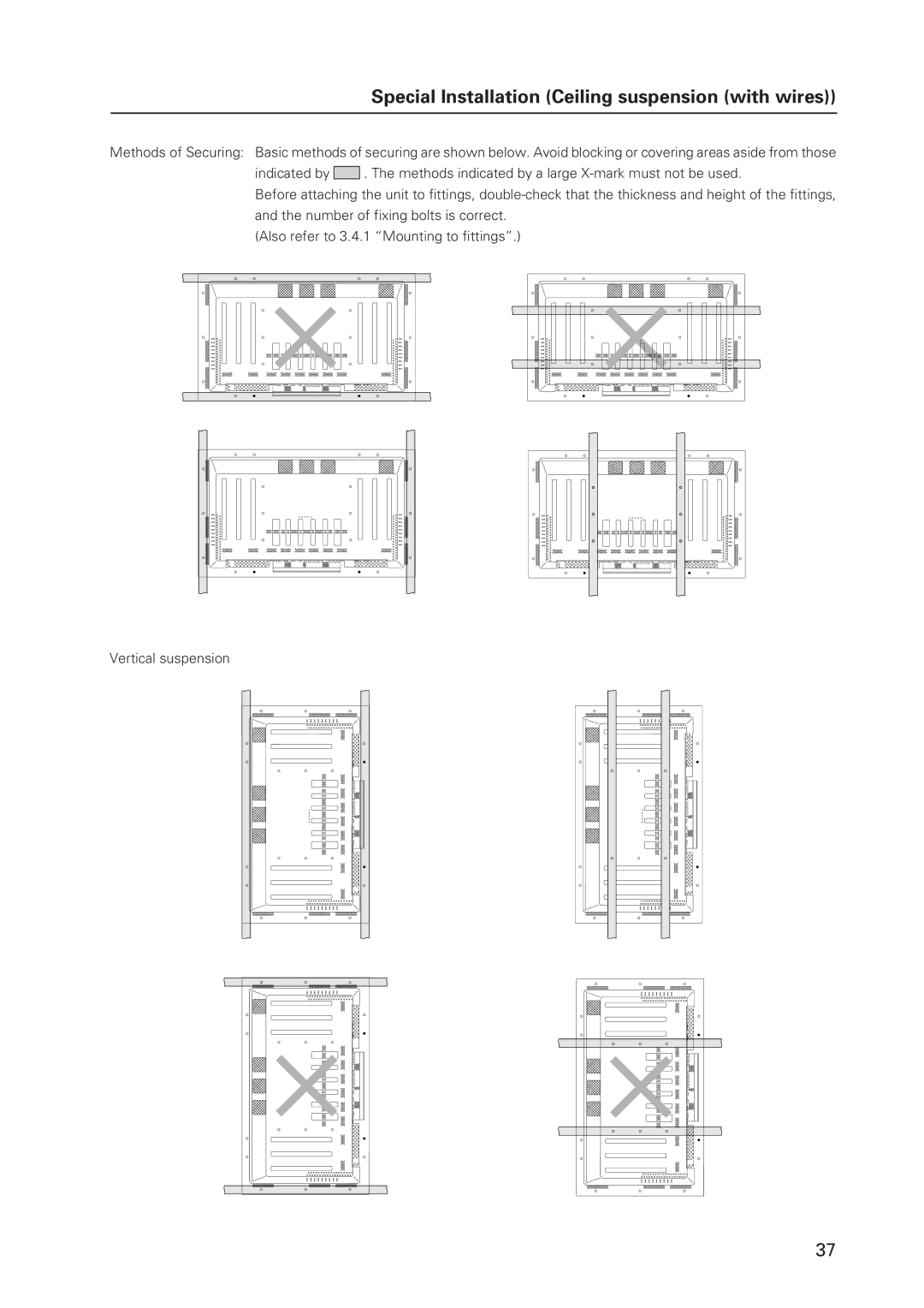 Pioneer 502MX technical manual Special Installation Ceiling suspension with wires 