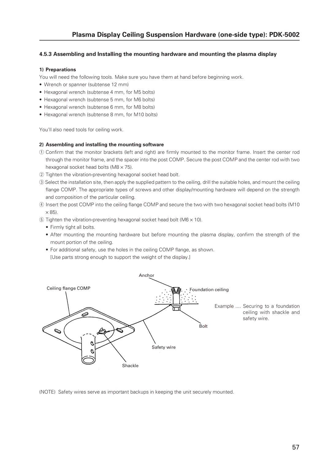 Pioneer 502MX technical manual Preparations, Assembling and installing the mounting software 