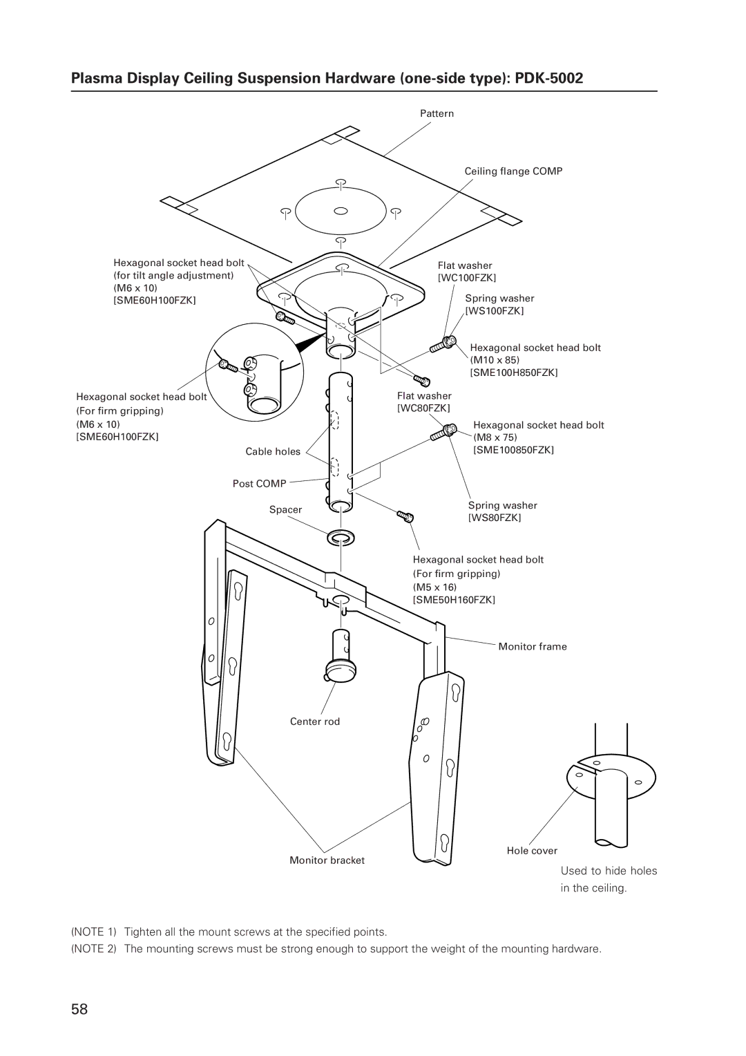 Pioneer 502MX technical manual Used to hide holes in the ceiling 