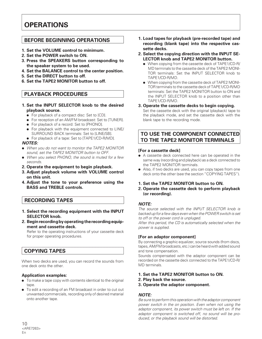 Pioneer A-35R operating instructions Before Beginning Operations, Playback Procedures, Recording Tapes, Copying Tapes 