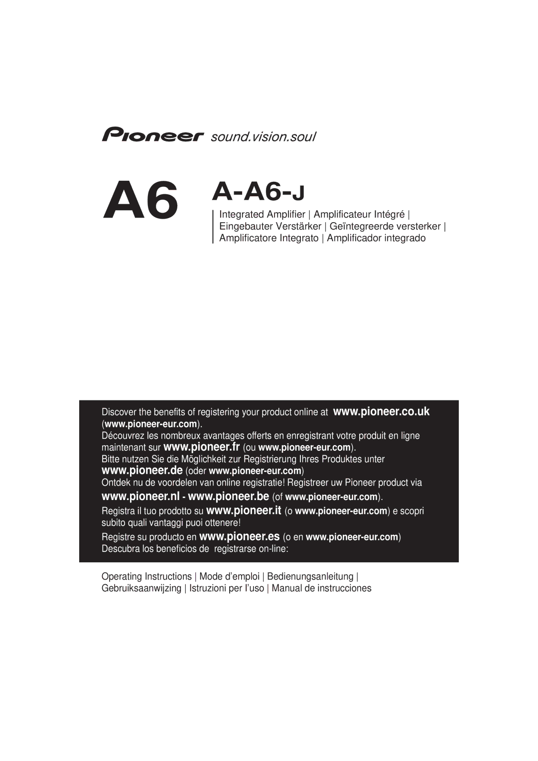 Pioneer manual A6 A-A6-J 