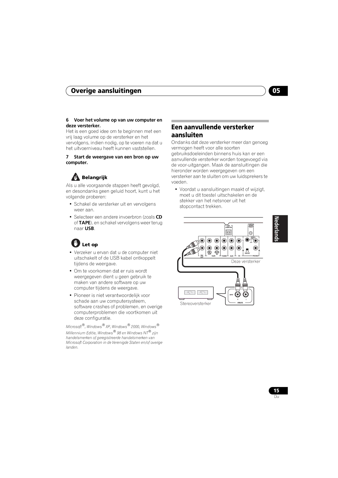 Pioneer A-A9-J manual Overige aansluitingen, Een aanvullende versterker aansluiten 