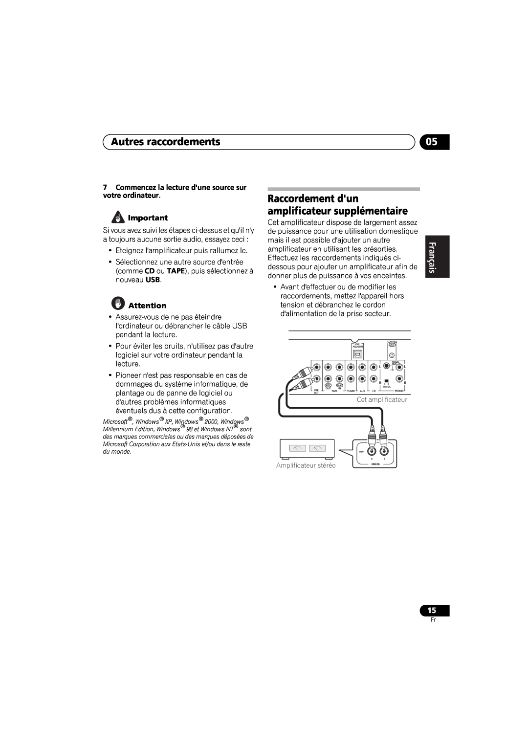 Pioneer A-A9-J manual Autres raccordements, Raccordement dun, amplificateur supplémentaire, Español 