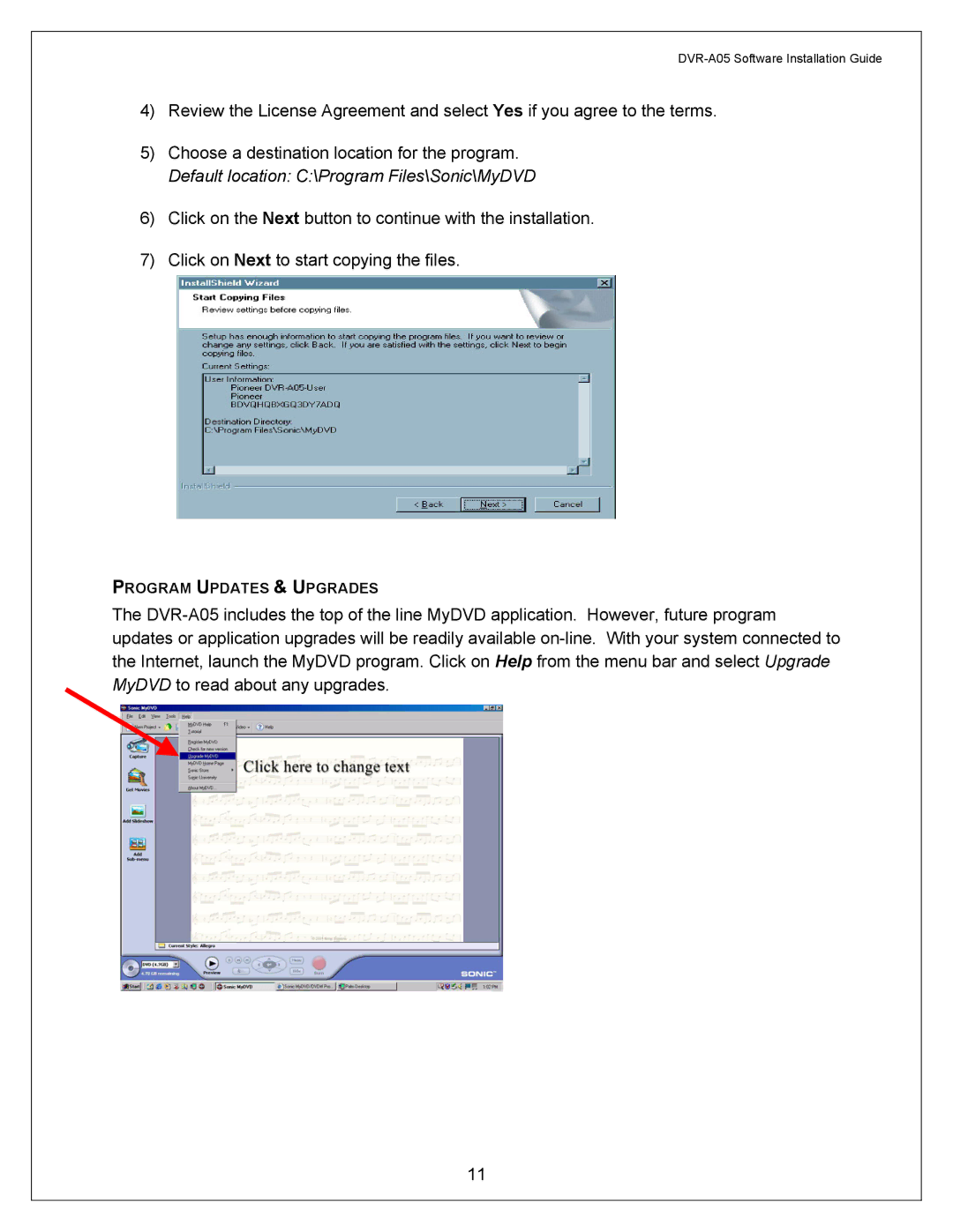 Pioneer A05 manual Program Updates & Upgrades 