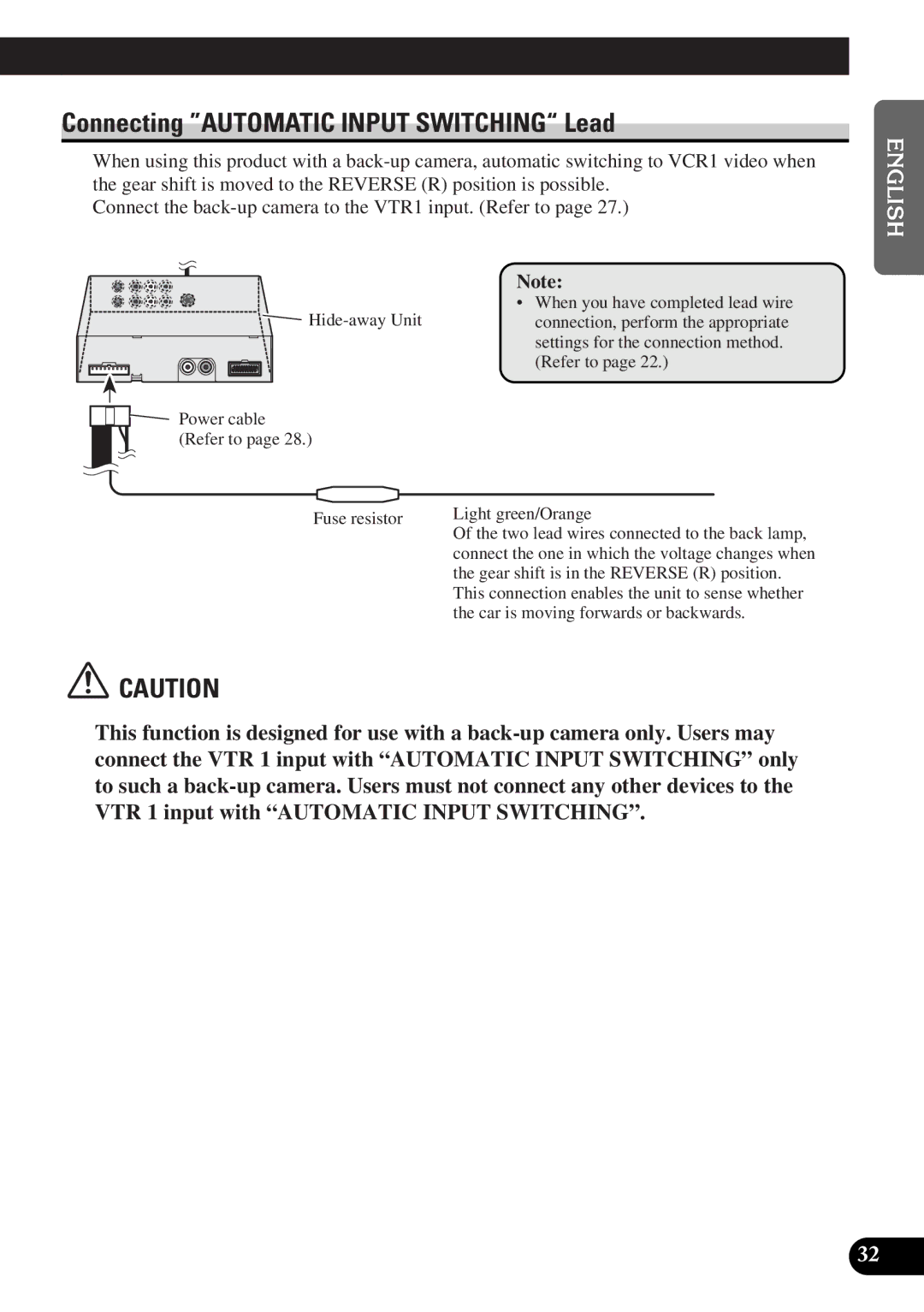 Pioneer AVD-W6000 owner manual Connecting Automatic Input Switching Lead, Español 