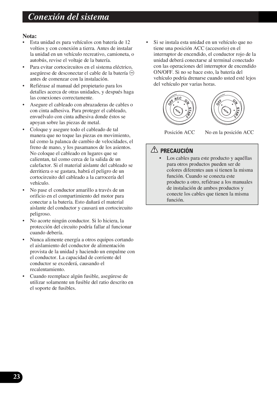 Pioneer AVD-W6010 owner manual Precaución 