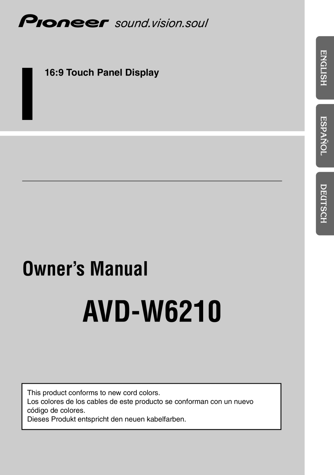 Pioneer AVD-W6210 owner manual 