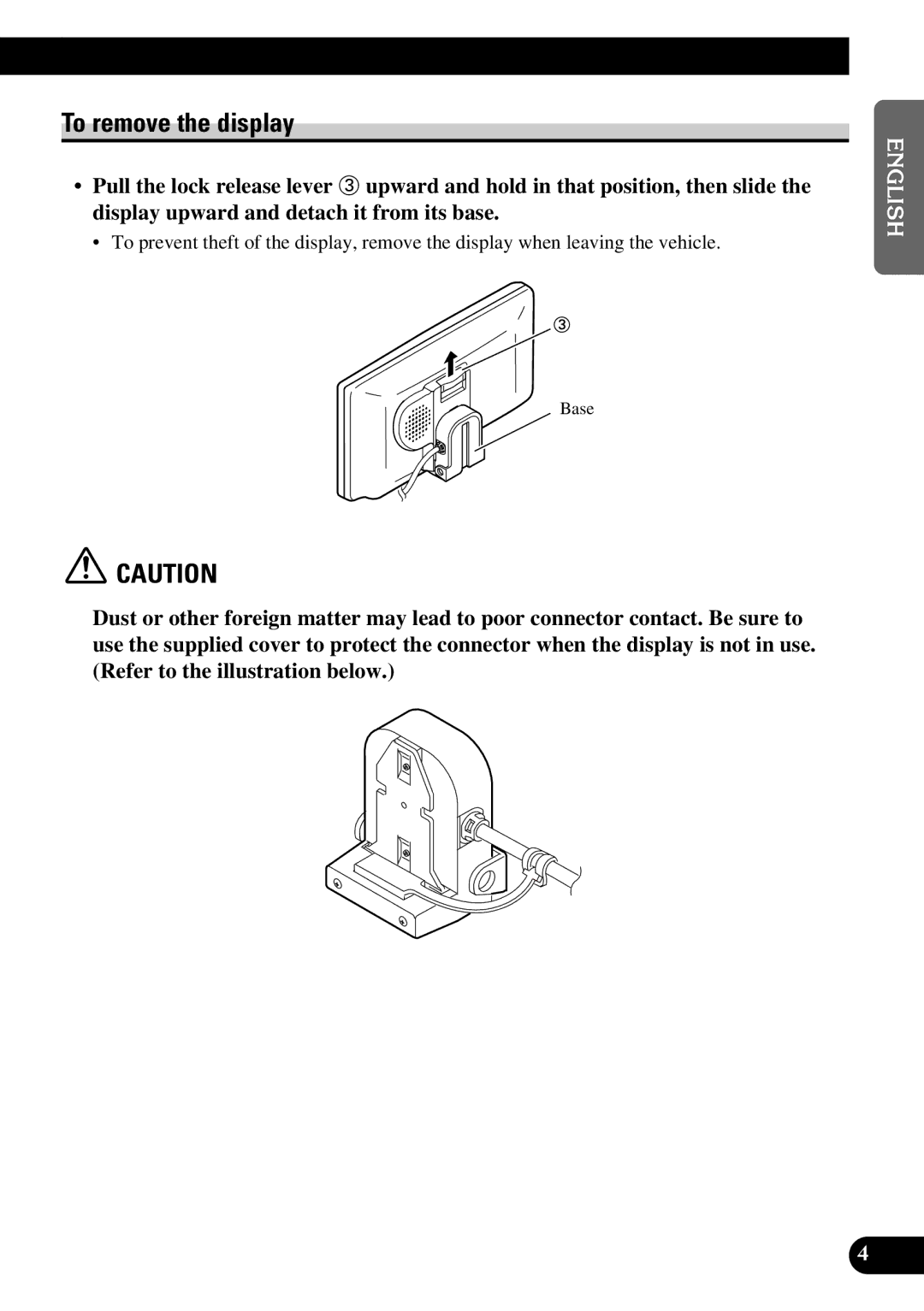 Pioneer AVD-W6210 owner manual To remove the display 