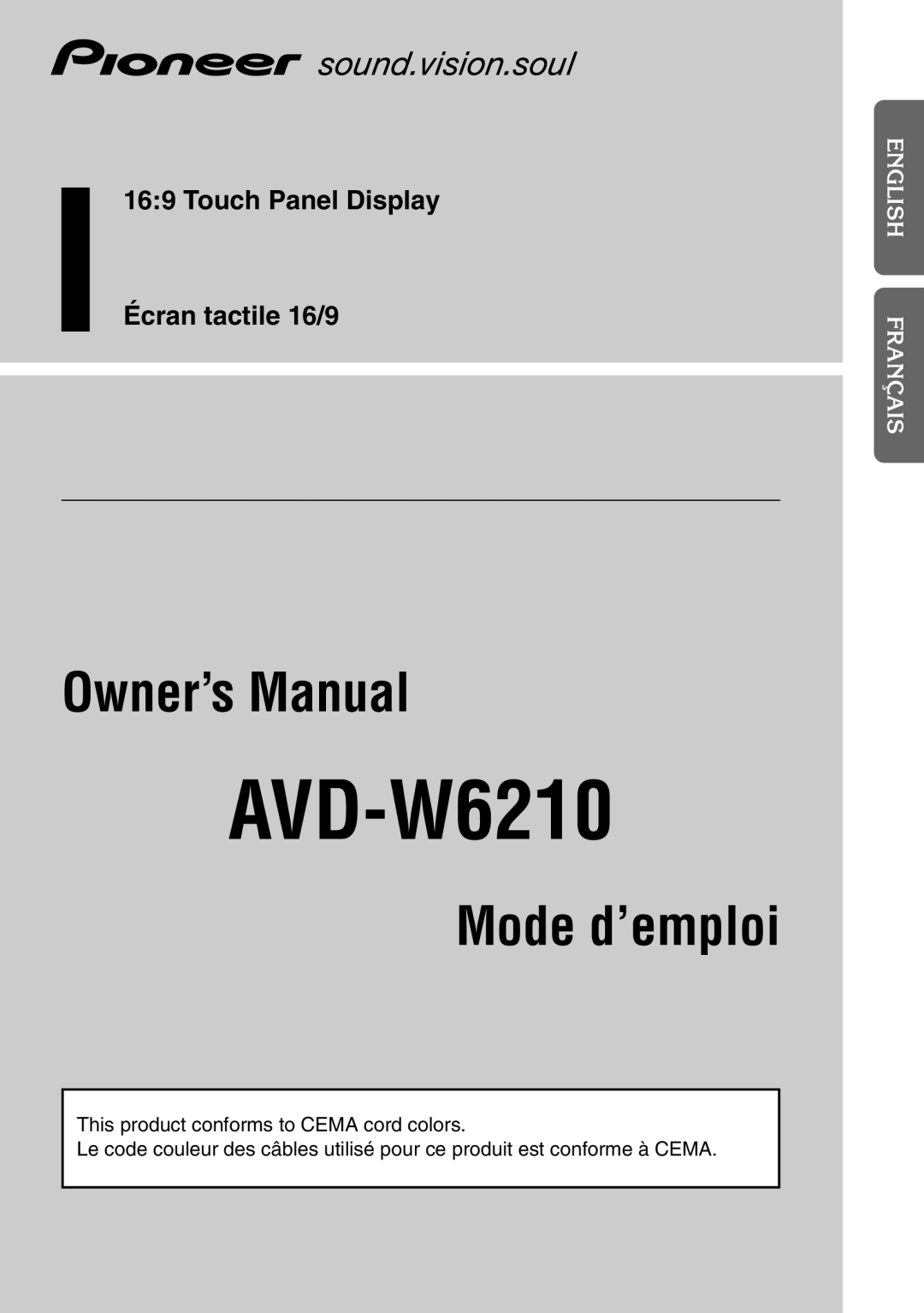 Pioneer AVD-W6210 owner manual 