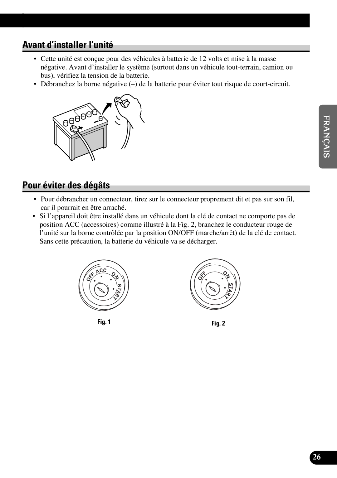 Pioneer AVD-W8000 owner manual Avant d’installer l’unité, Pour éviter des dégâts 