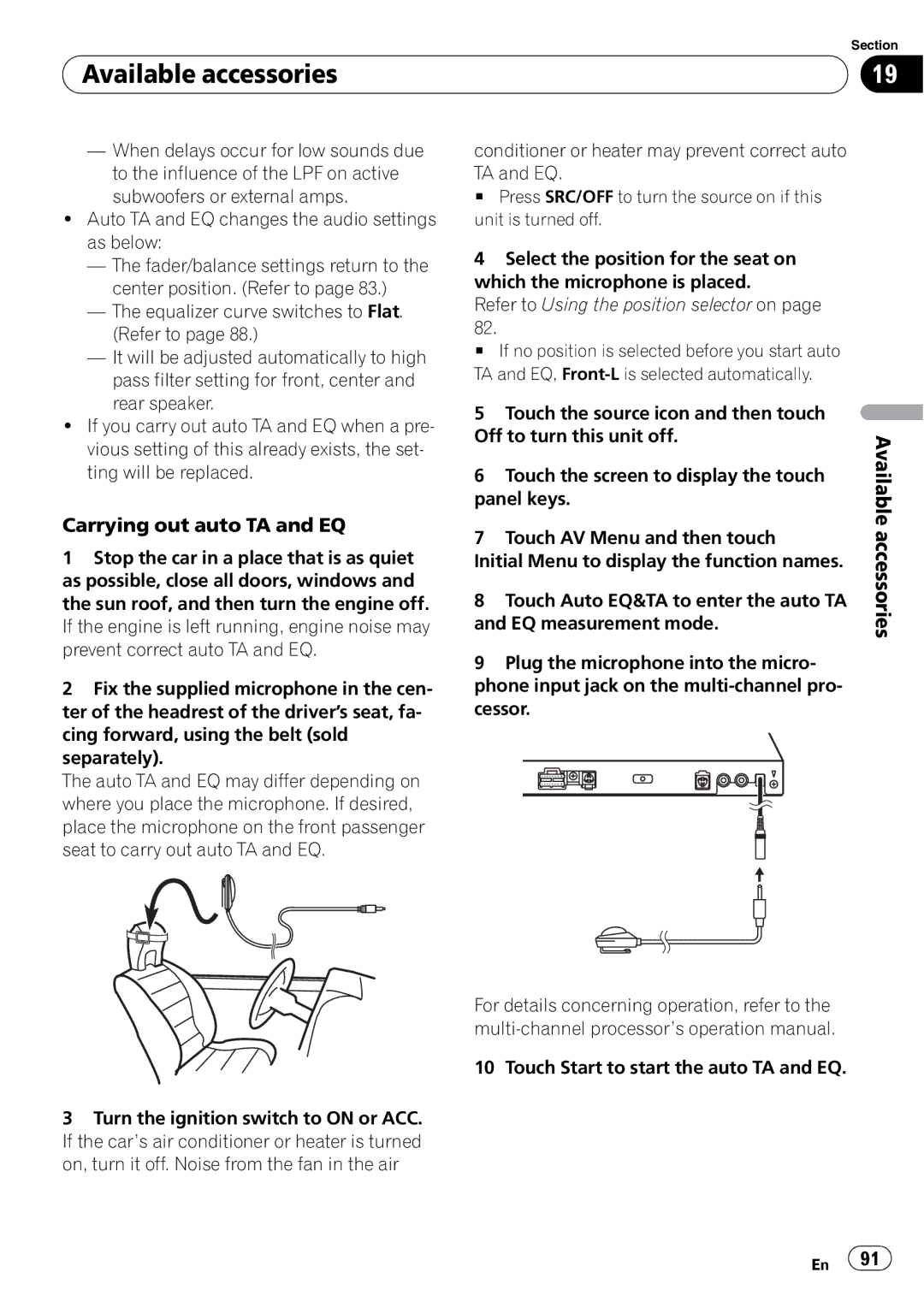 Pioneer AVH-P4100DVD operation manual Carrying out auto TA and EQ 