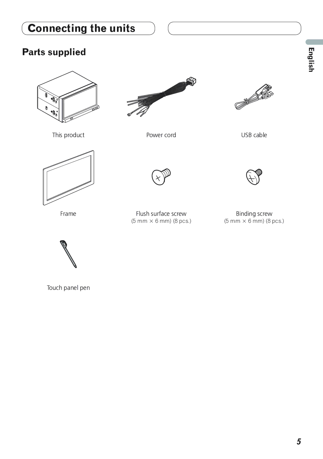 Pioneer AVH-P4100DVD installation manual Parts supplied 