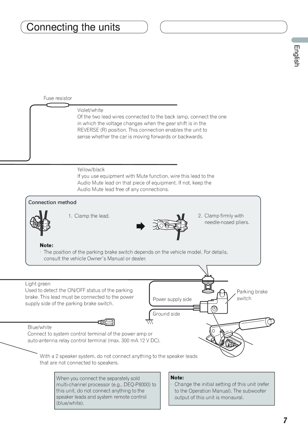 Pioneer AVH-P4100DVD installation manual Connecting the units 