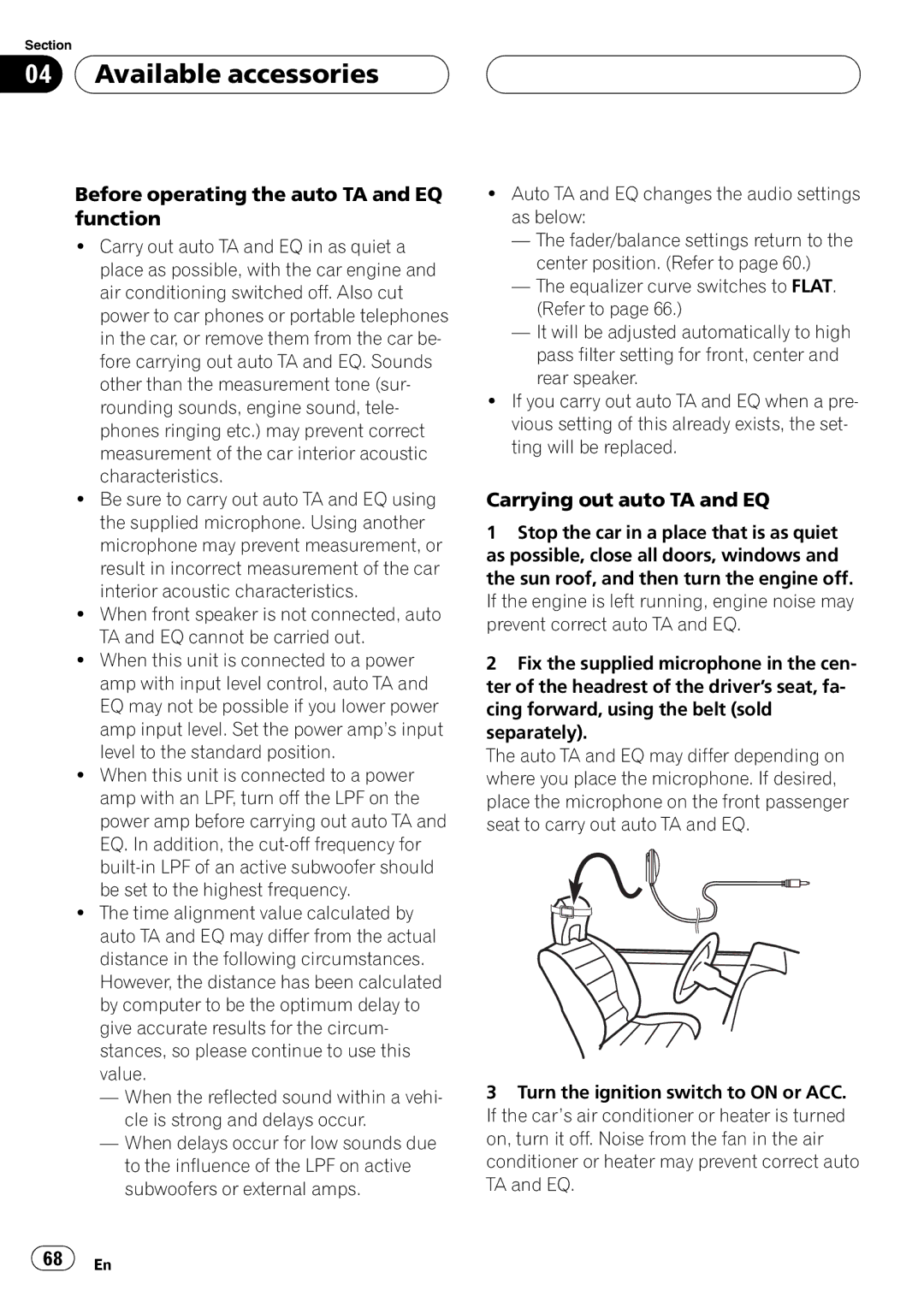 Pioneer AVH-P4950DVD operation manual Before operating the auto TA and EQ function, Carrying out auto TA and EQ 