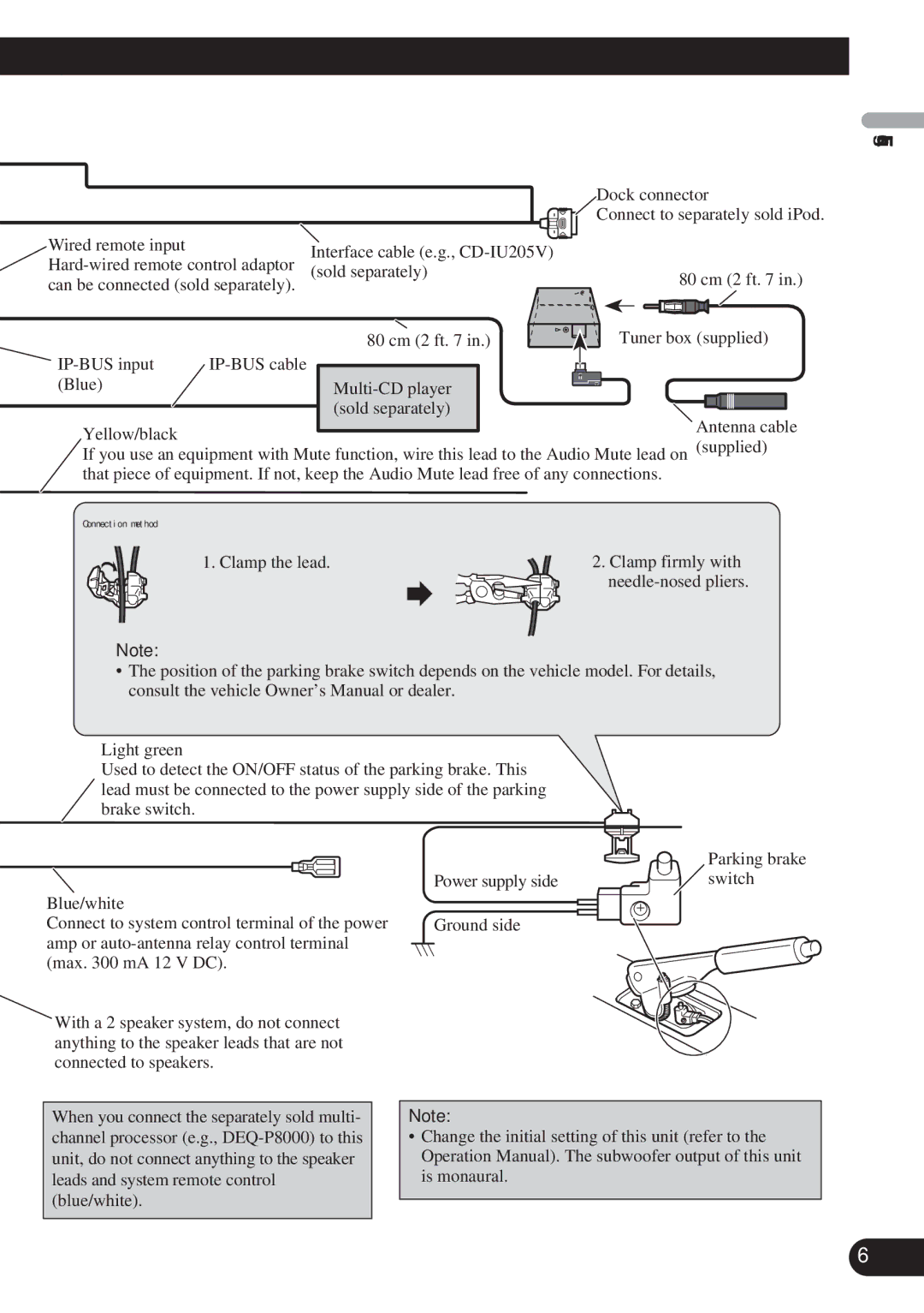 Pioneer AVH-P5100DVD installation manual Connection method 