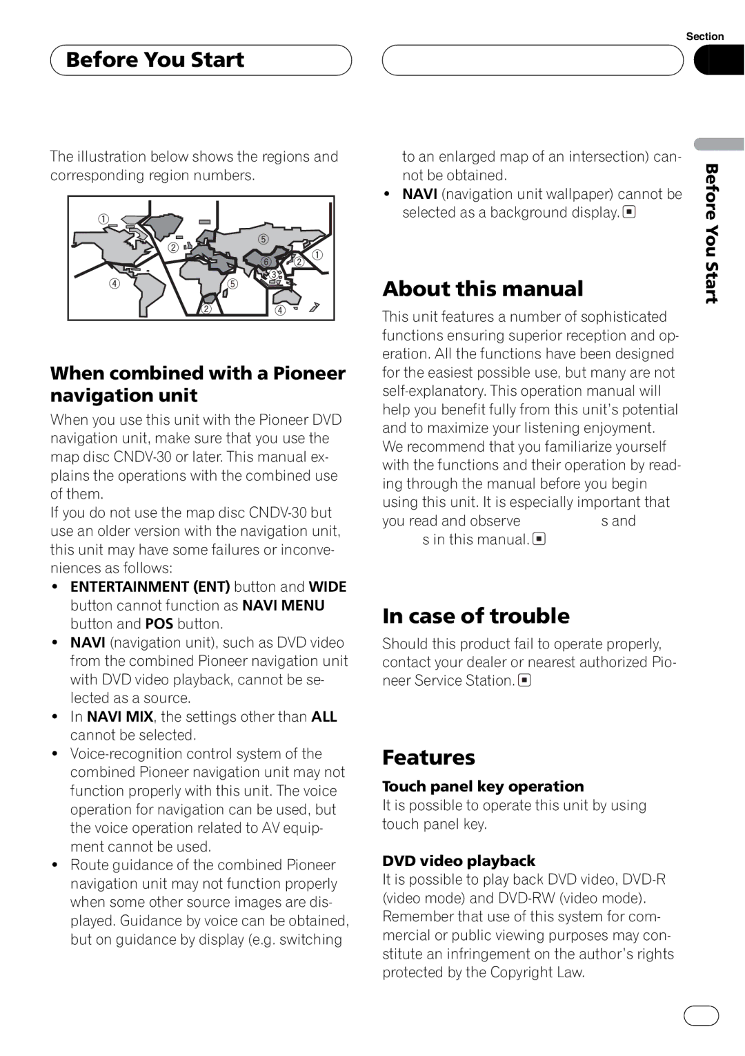 Pioneer AVH-P5700DVD operation manual 