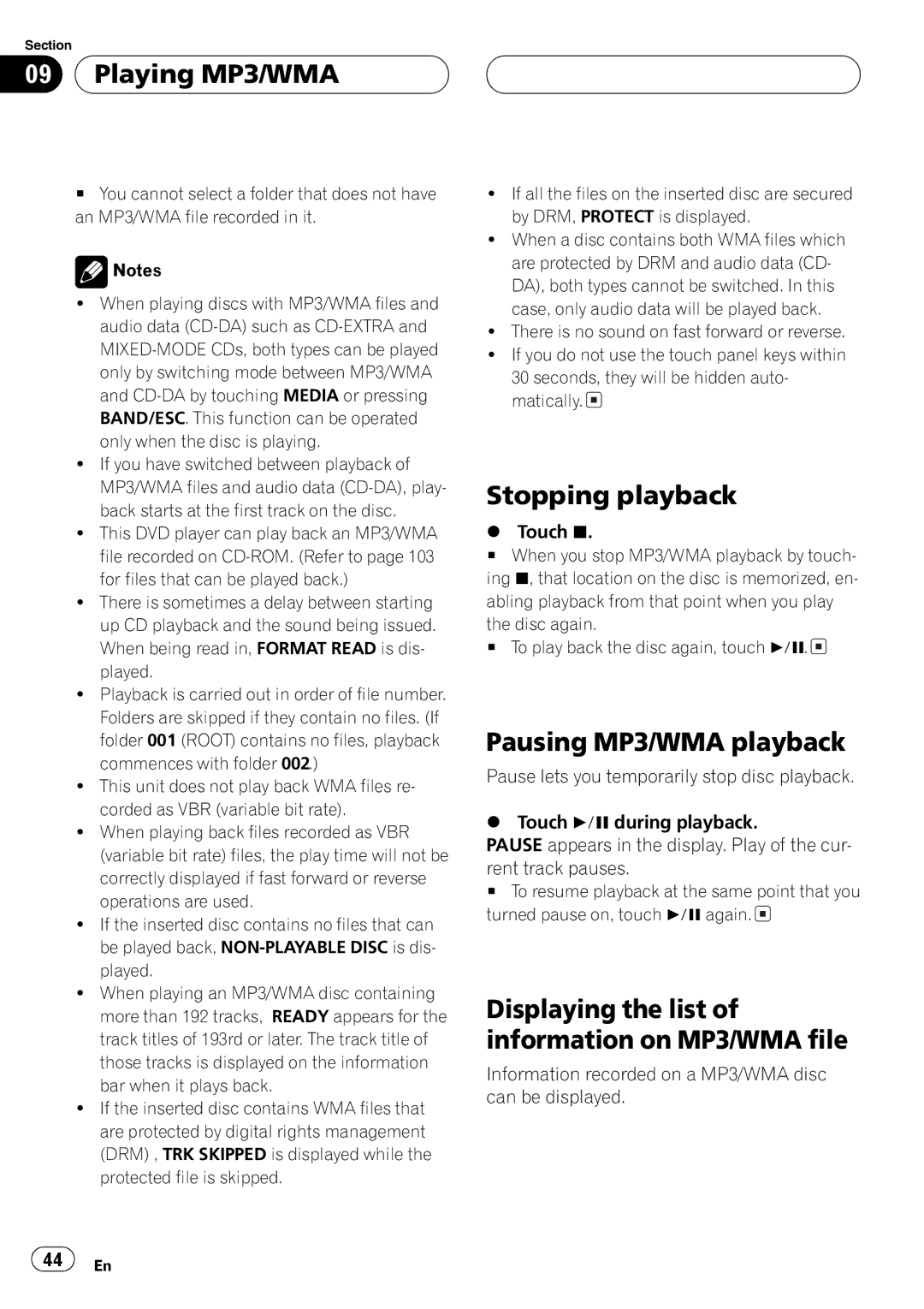 Pioneer AVH-P5700DVD operation manual 