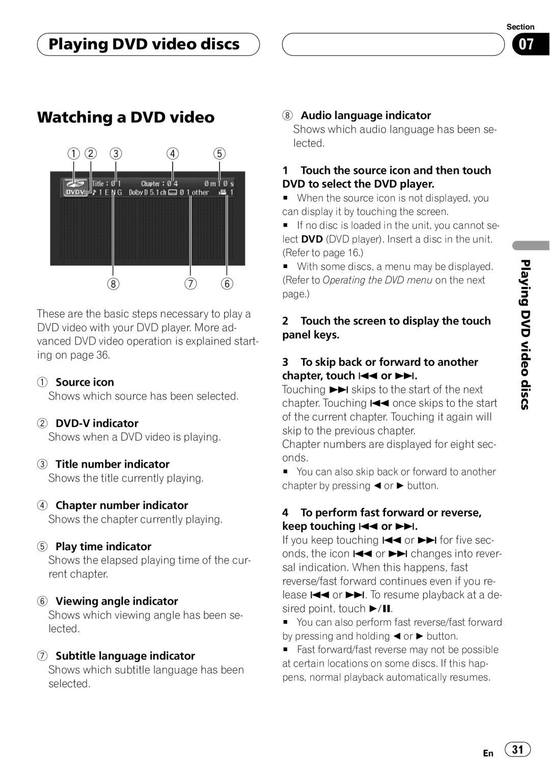 Pioneer AVH-P5700DVD operation manual 