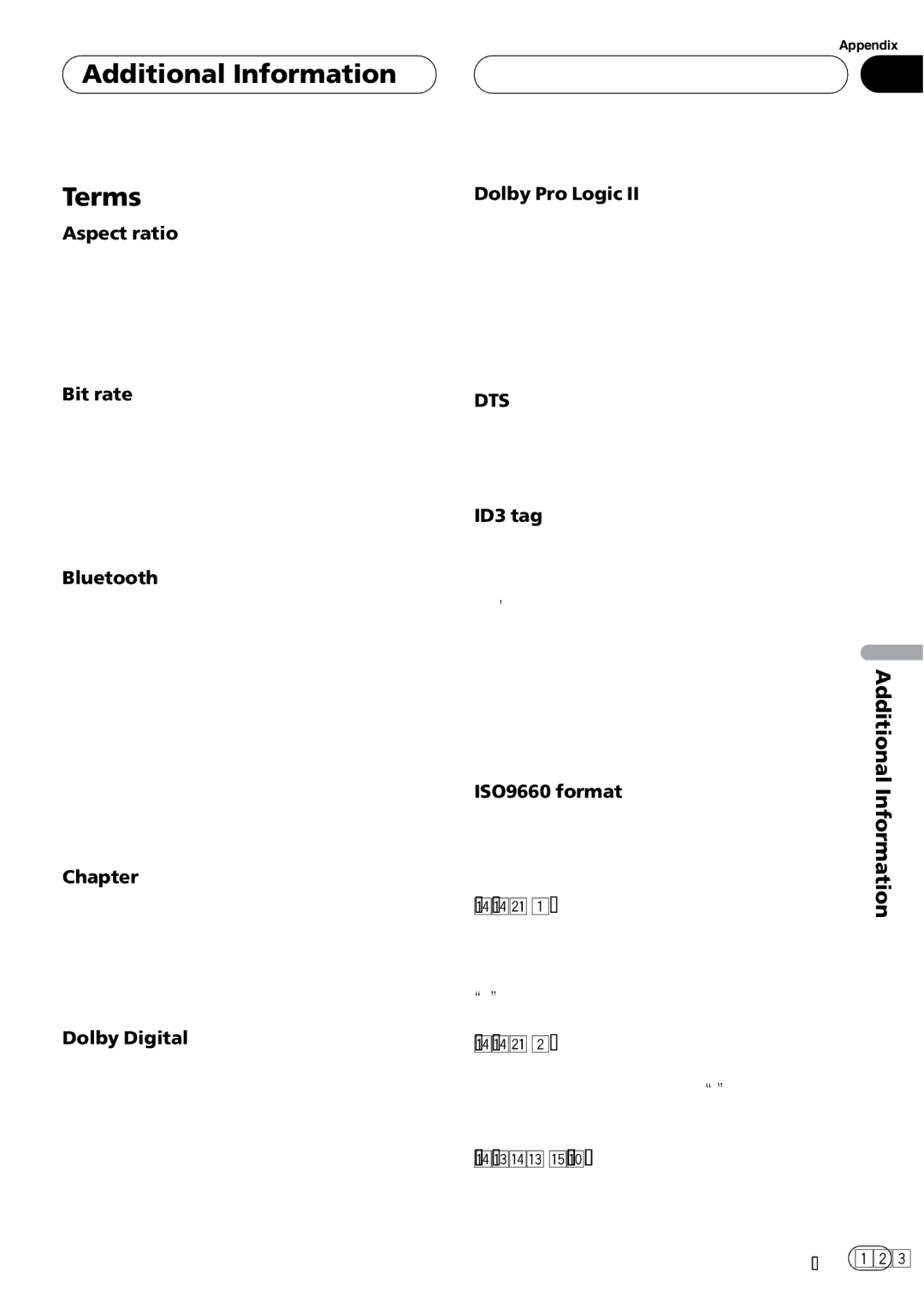 Pioneer AVH-P6000DVD operation manual Additional Information Terms, Dts 