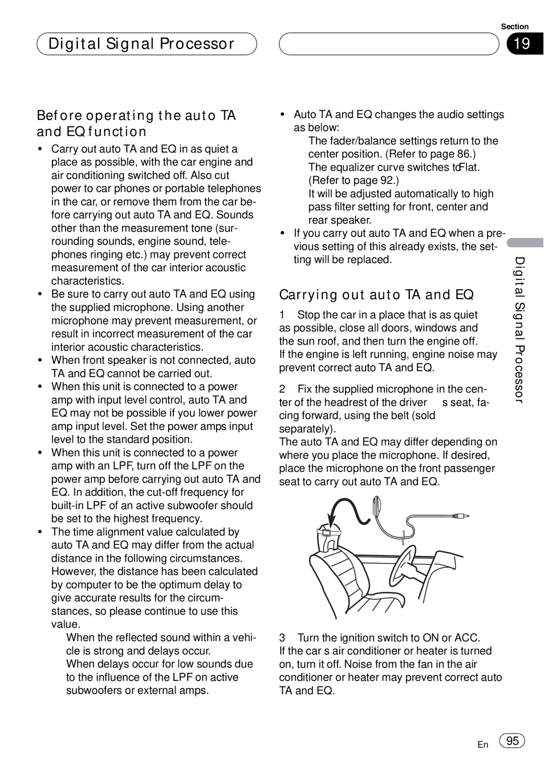 Pioneer AVH-P6000DVD operation manual Before operating the auto TA and EQ function, Carrying out auto TA and EQ, Digital 