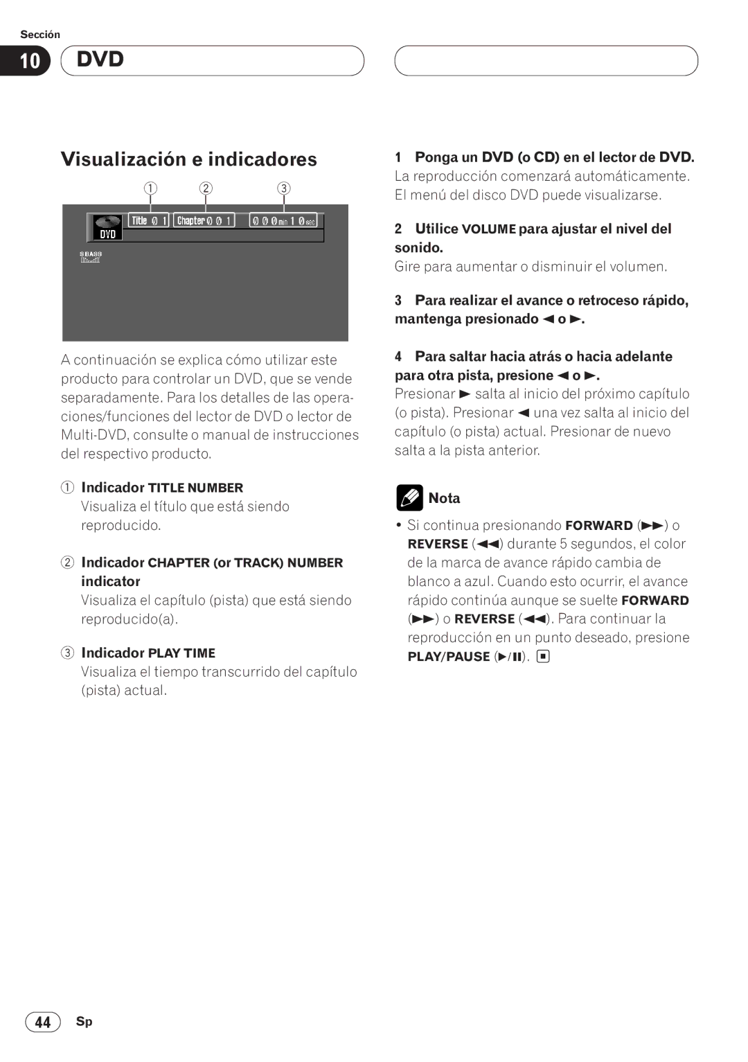 Pioneer AVH-P6400CD operation manual Visualiza el título que está siendo reproducido 