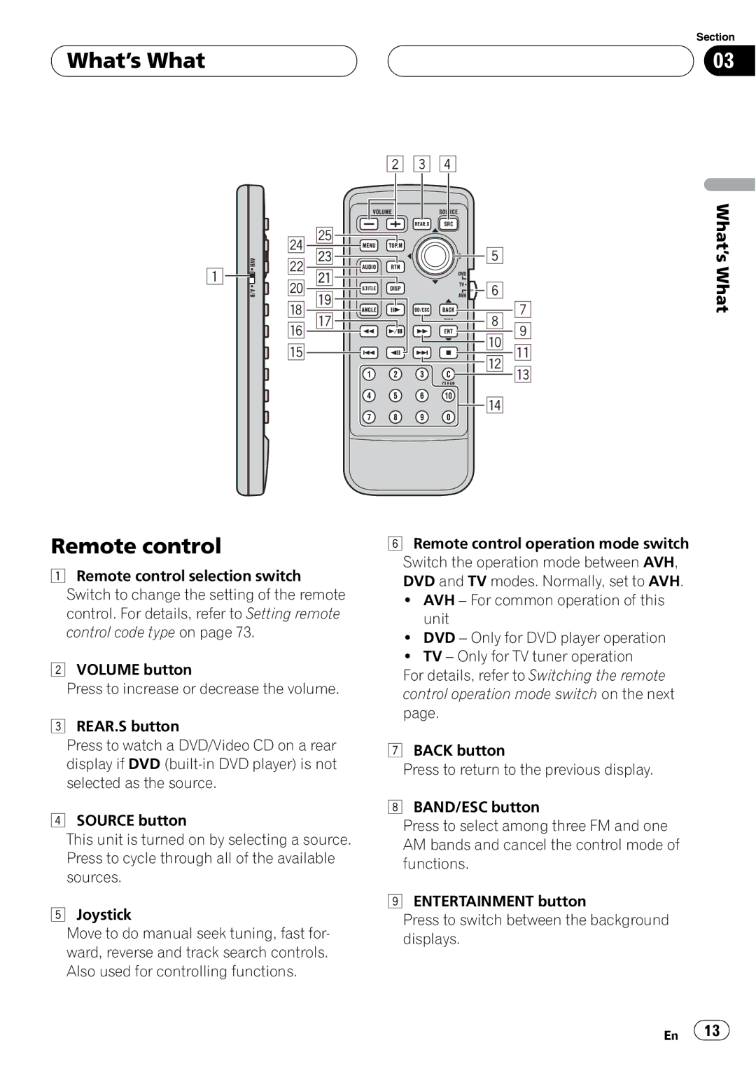 Pioneer AVH-P6550DVD operation manual 