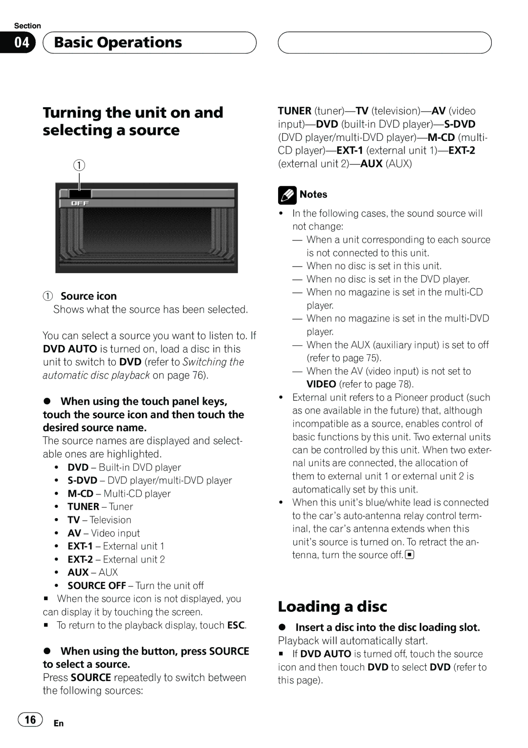 Pioneer AVH-P6550DVD operation manual 