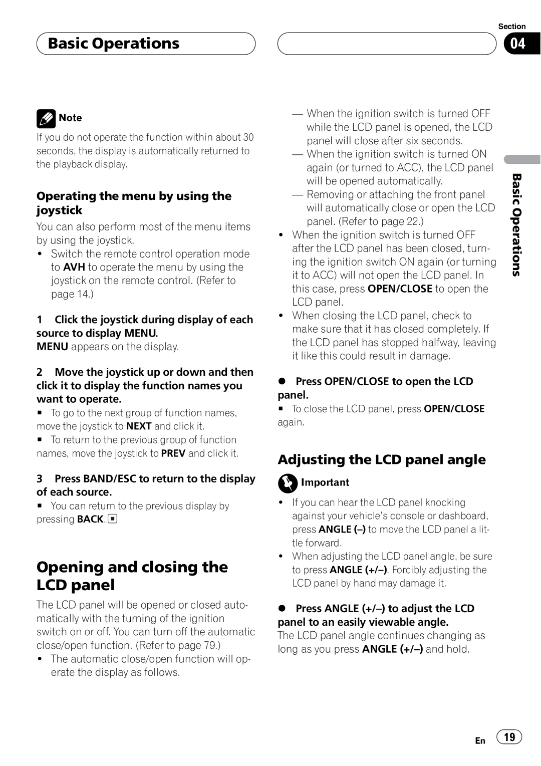 Pioneer AVH-P6550DVD operation manual 