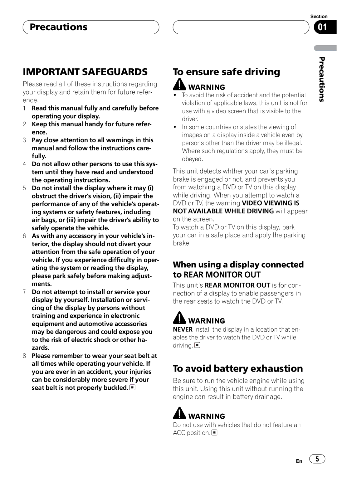 Pioneer AVH-P6550DVD operation manual 