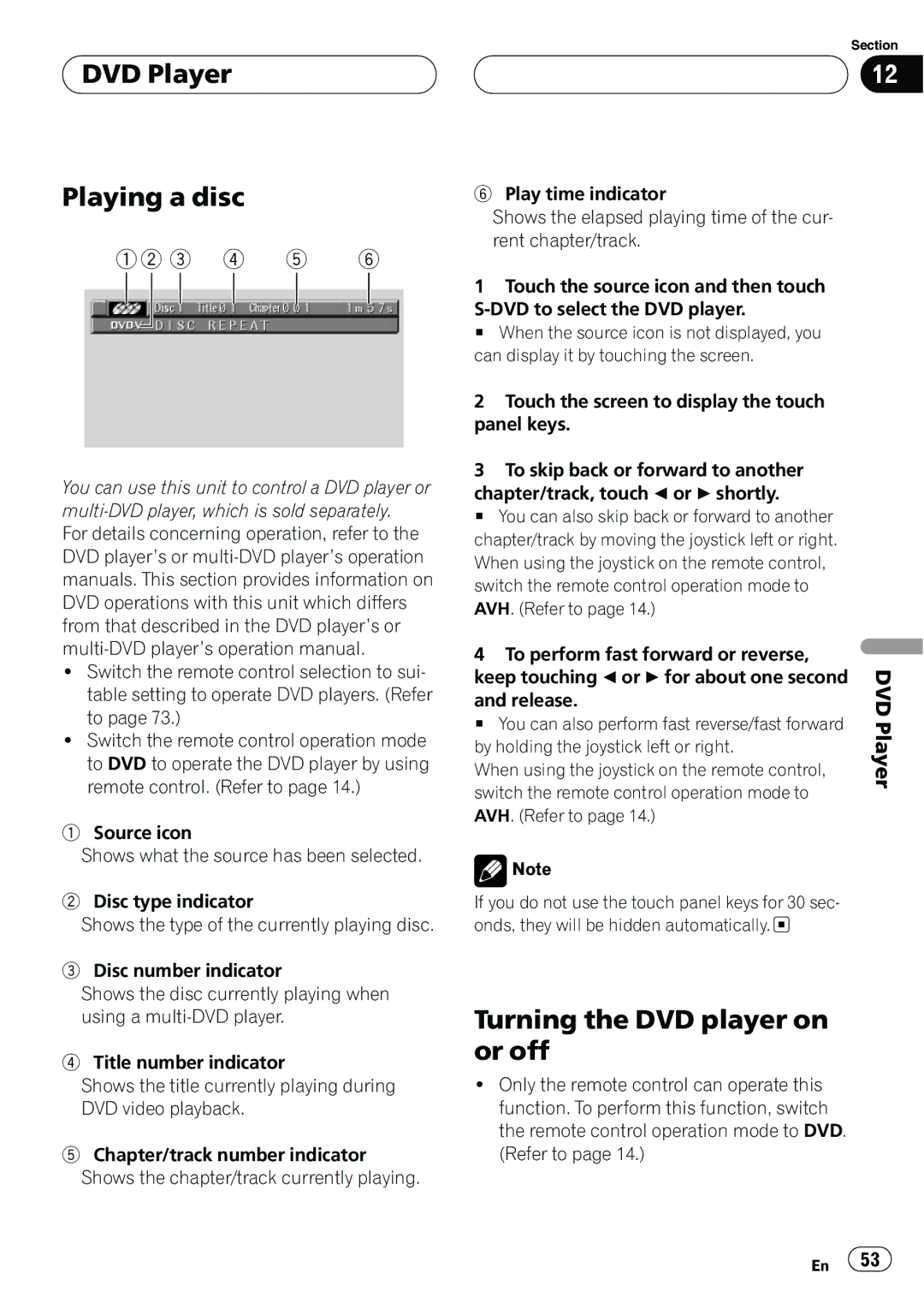 Pioneer AVH-P6550DVD operation manual 