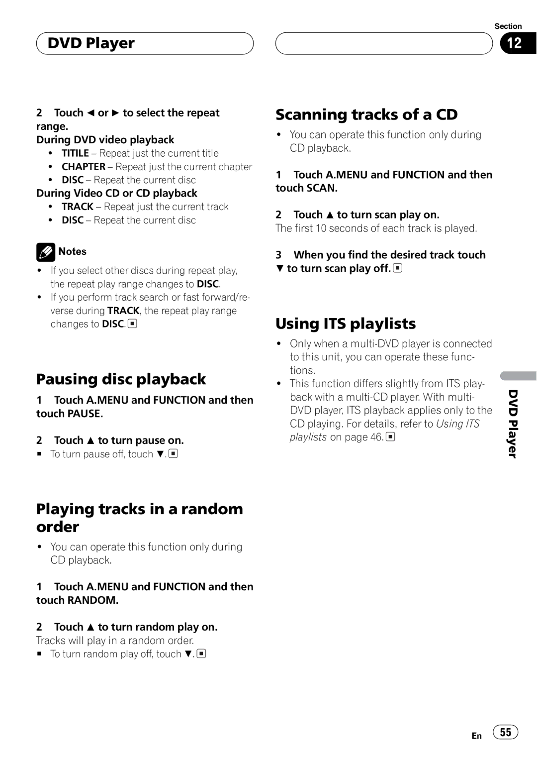 Pioneer AVH-P6550DVD operation manual 