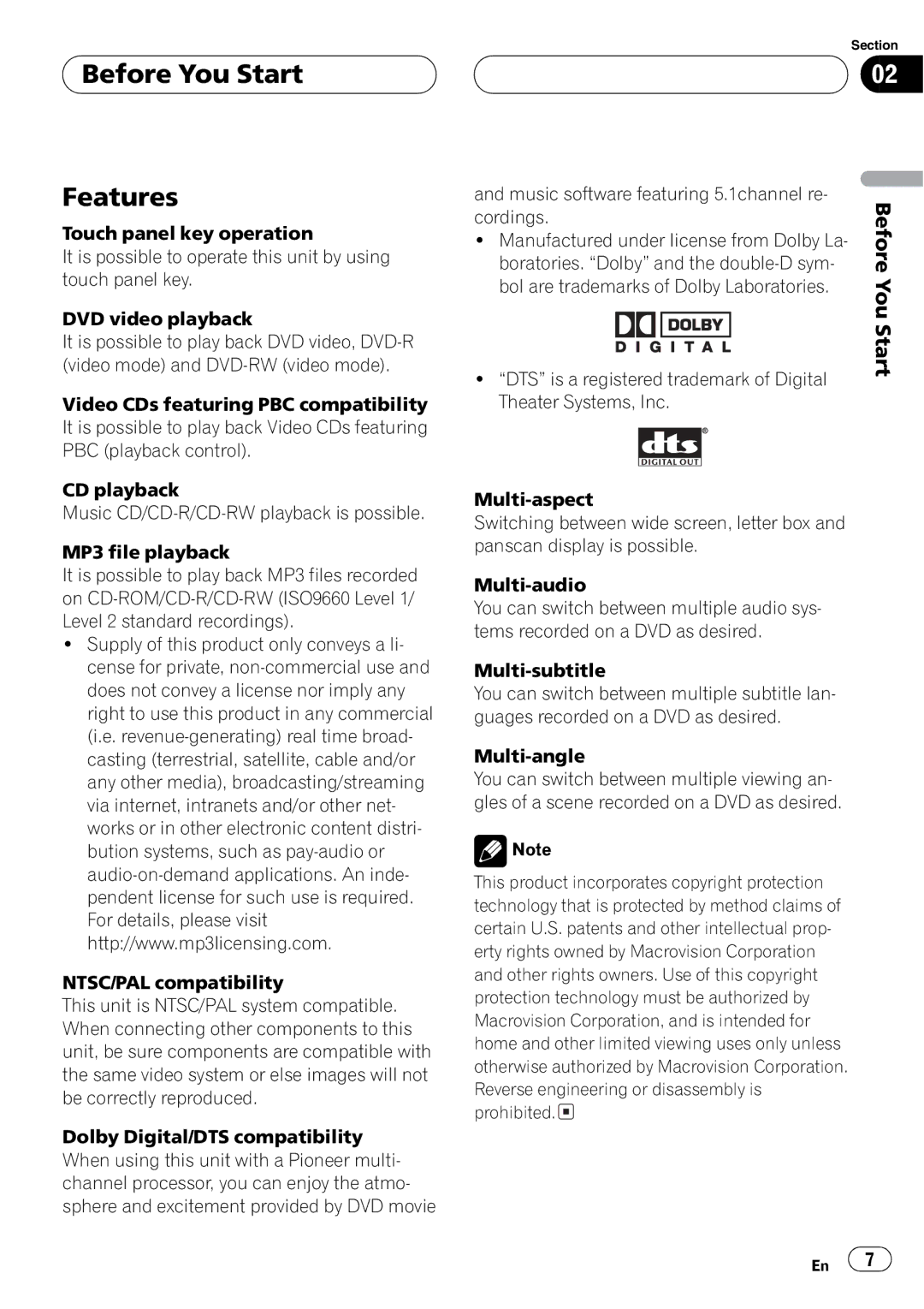 Pioneer AVH-P6550DVD operation manual 