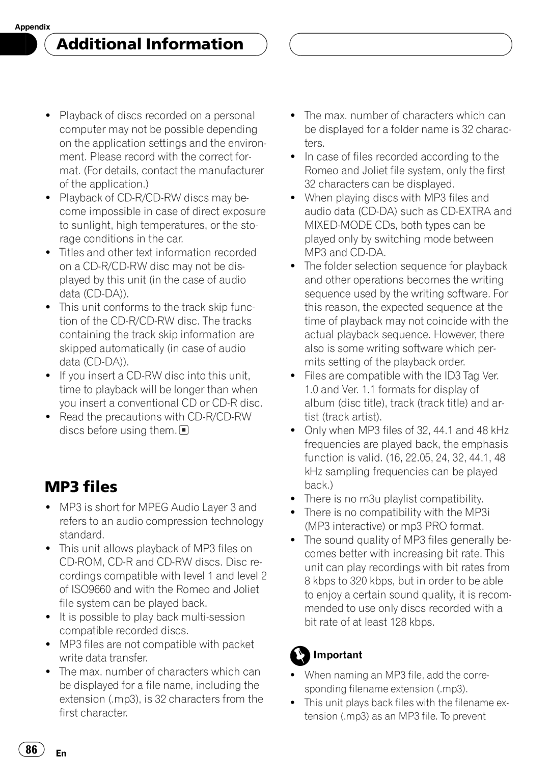 Pioneer AVH-P6550DVD operation manual 