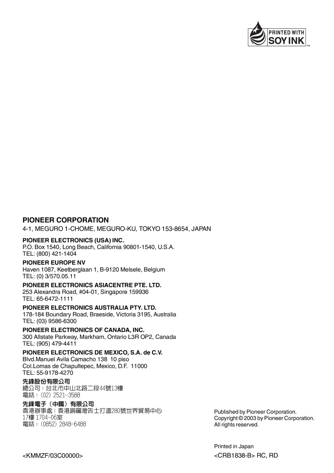 Pioneer AVH-P6550DVD operation manual =50 5B 5!# 