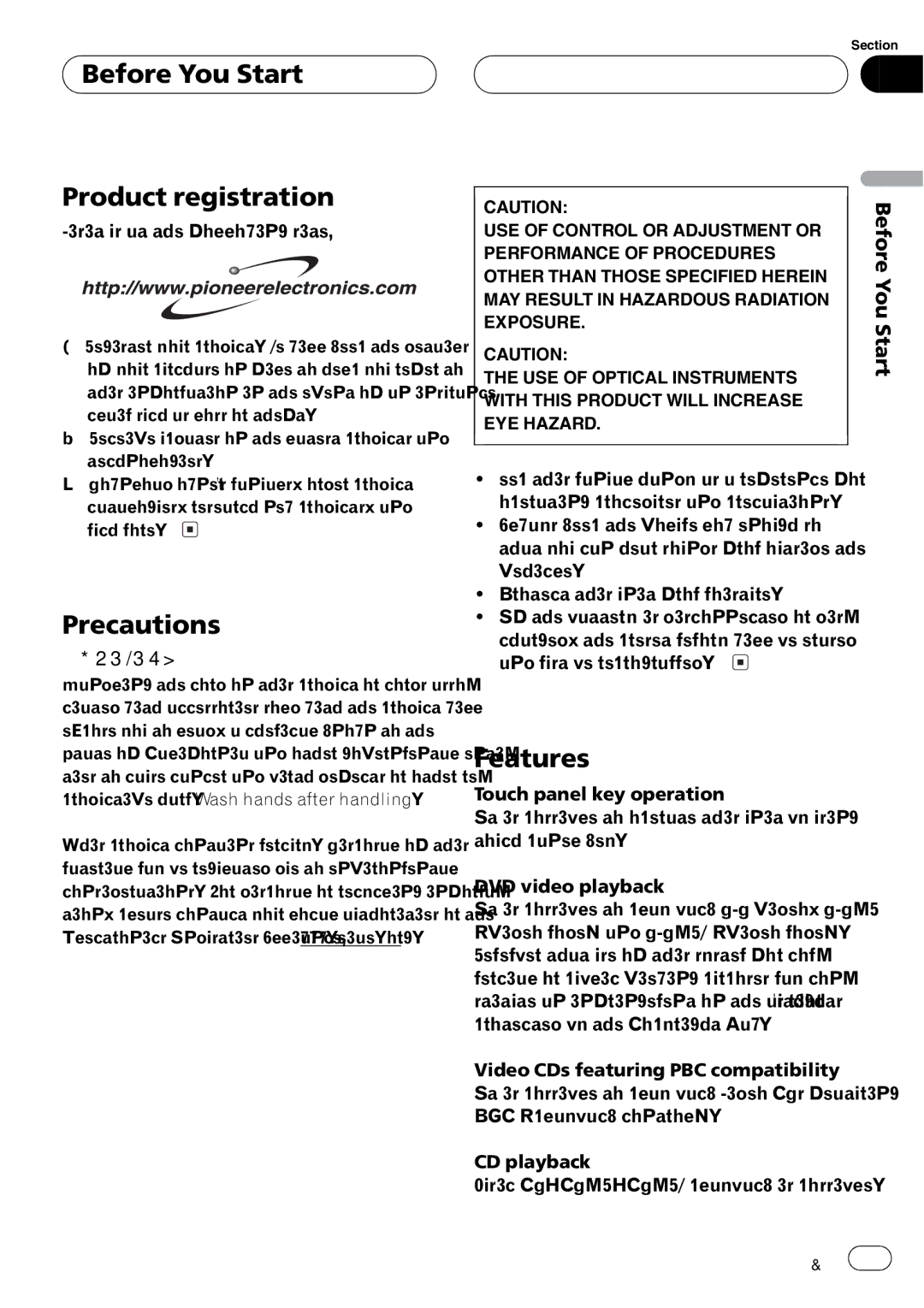 Pioneer AVH-P6600DVD operation manual 