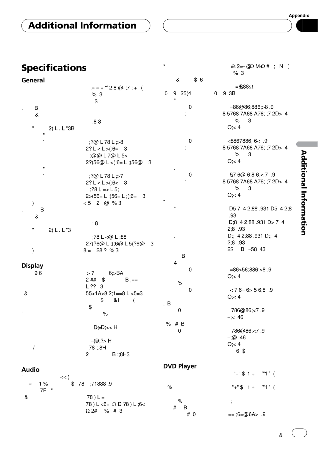 Pioneer AVH-P6600DVD operation manual 