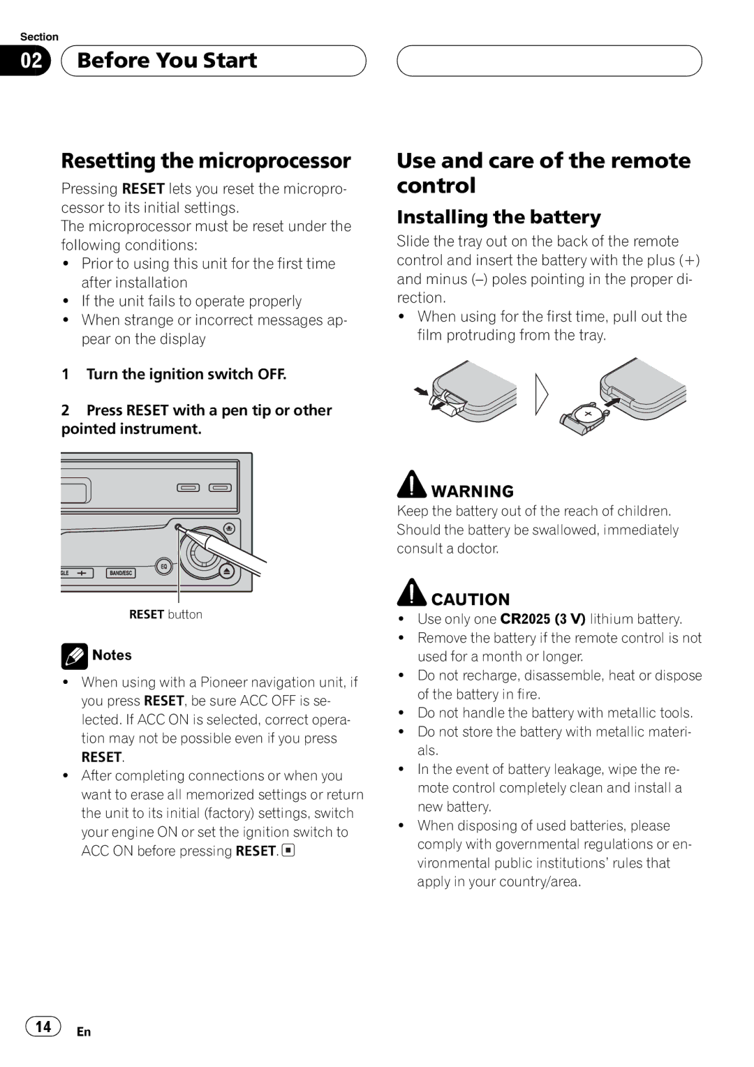 Pioneer AVH-P6600DVD operation manual 