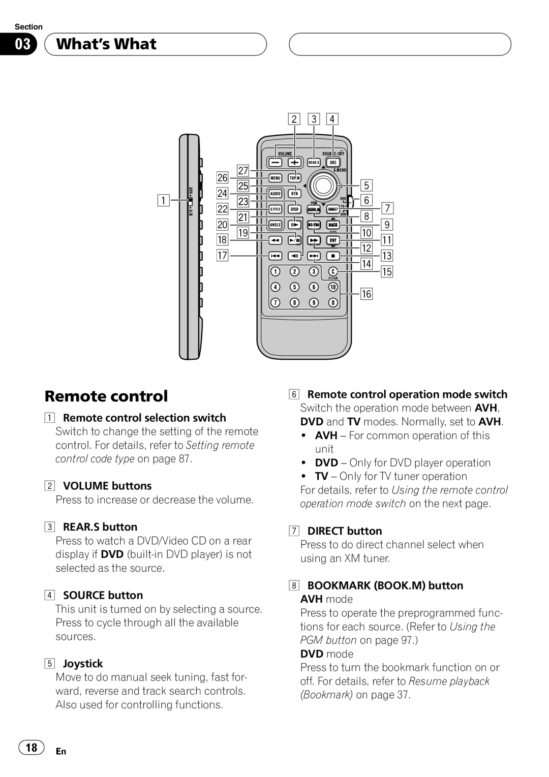 Pioneer AVH-P6600DVD operation manual 