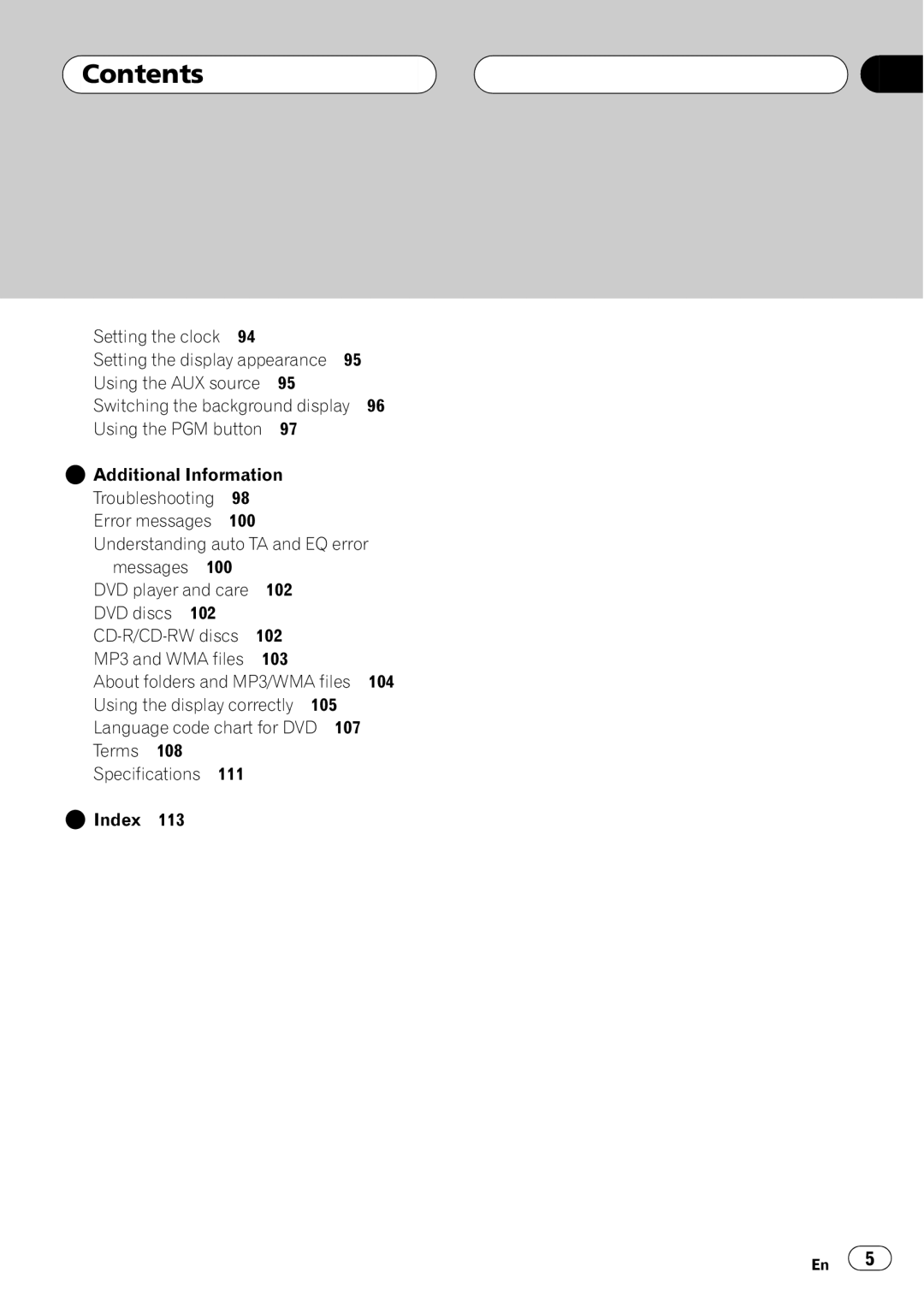 Pioneer AVH-P6600DVD operation manual 