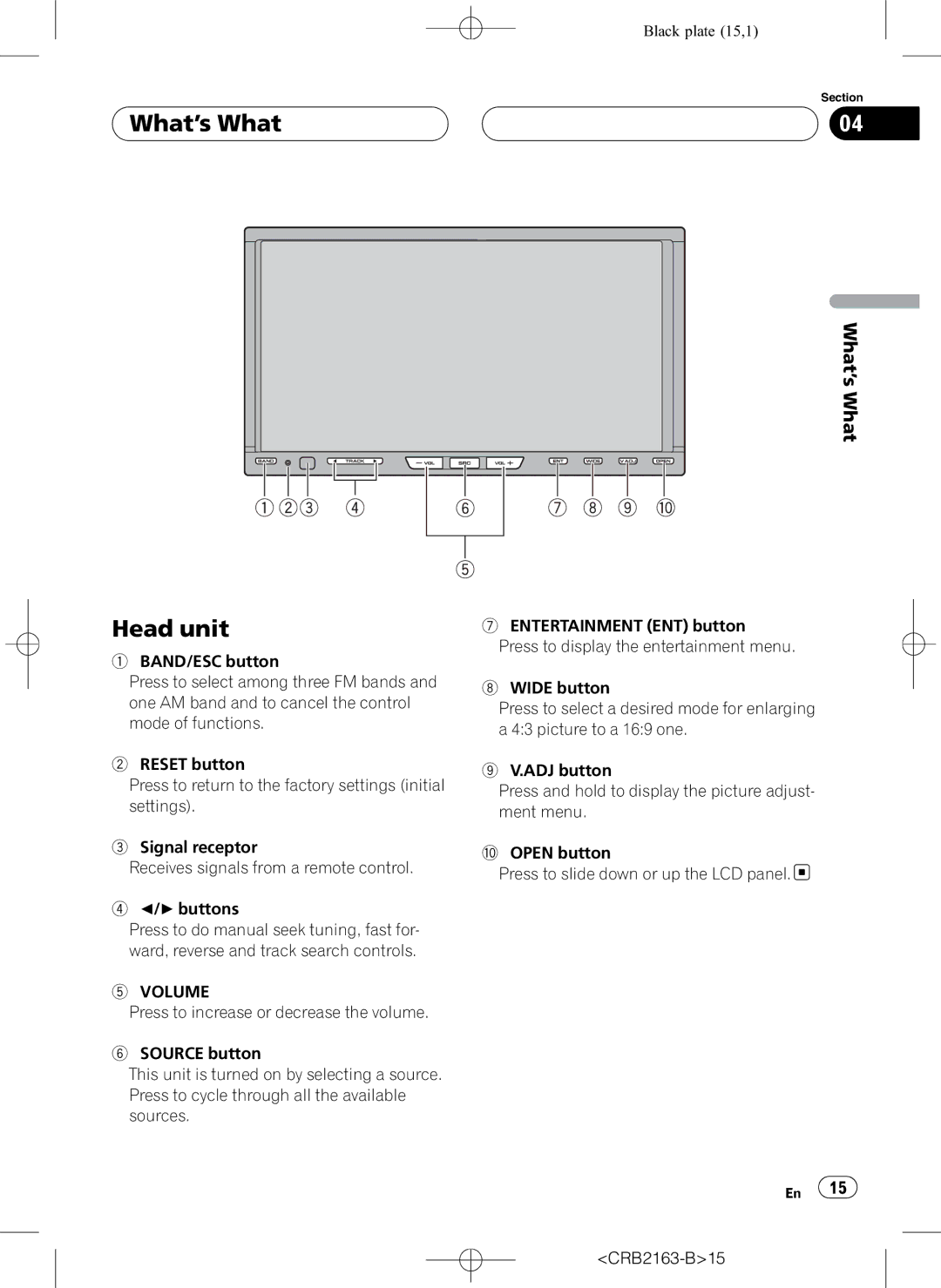 Pioneer AVH-P6850DVD operation manual What’s What Head unit, Volume 