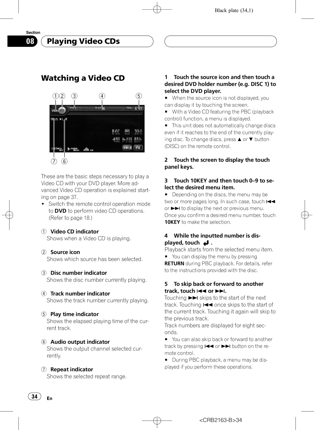 Pioneer AVH-P6850DVD operation manual Playing Video CDs Watching a Video CD 