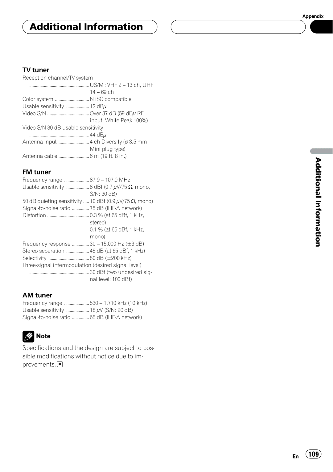 Pioneer AVH-P7500DVD operation manual 