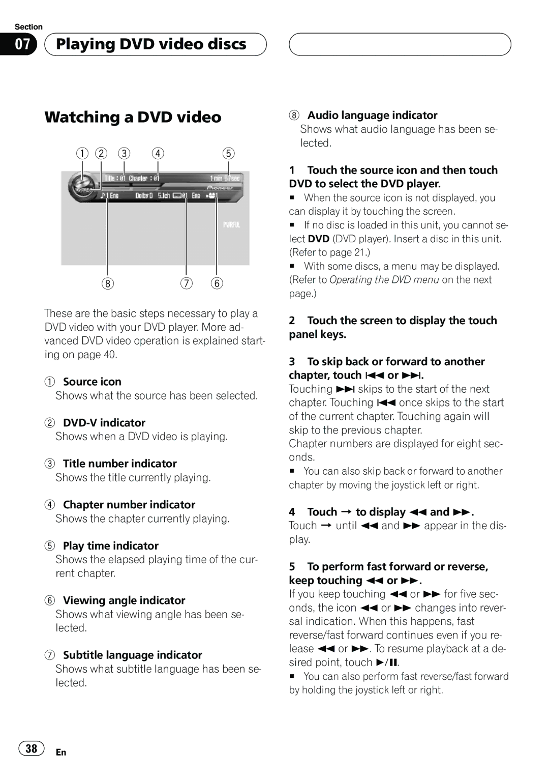 Pioneer AVH-P7500DVD operation manual 