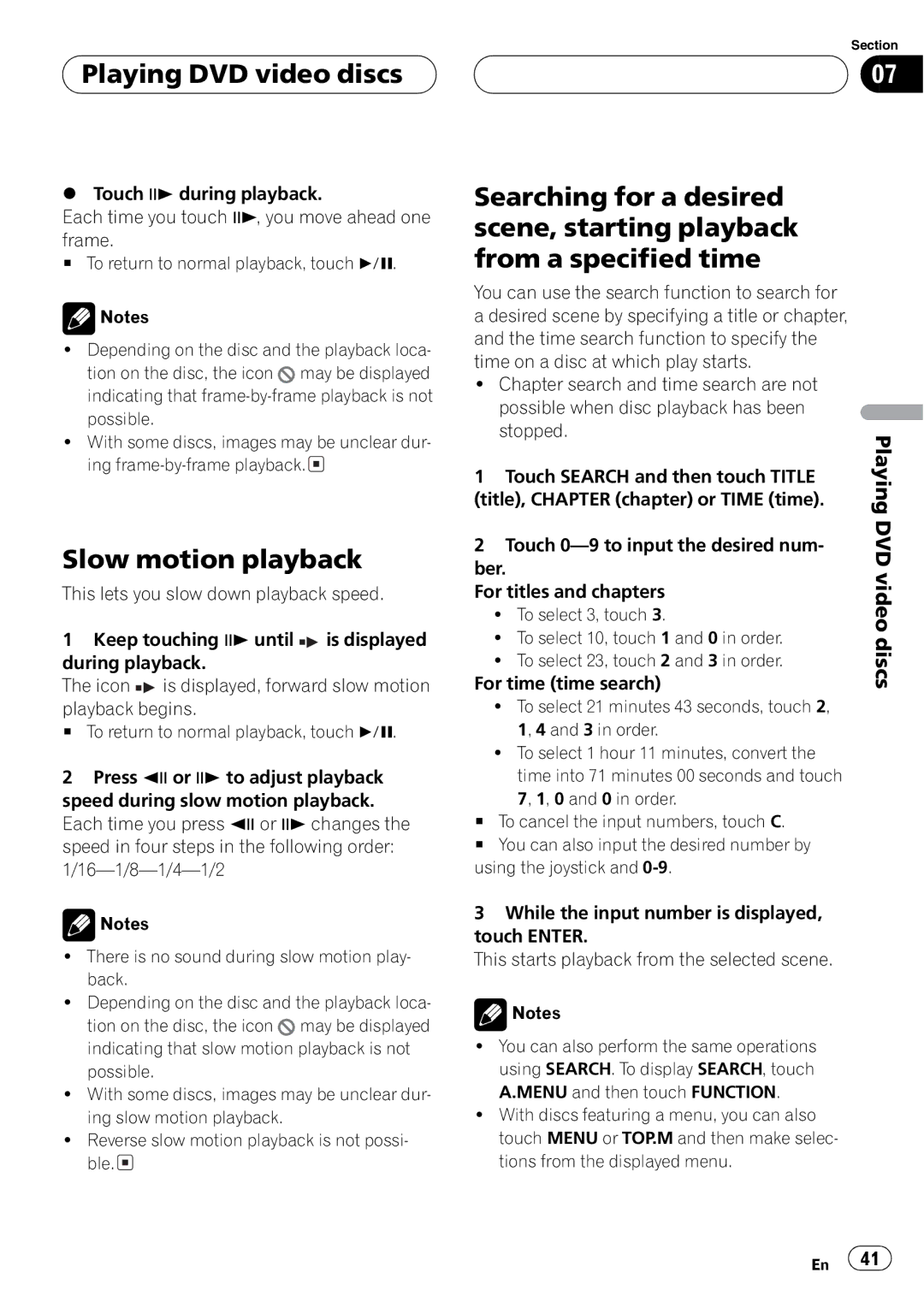 Pioneer AVH-P7500DVD operation manual 